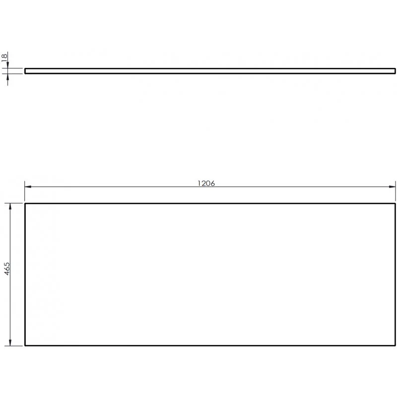 Benkeplate Bad 120 cm, Grå Matt, Mexen Uni - 91AXX-1204-464-18-62