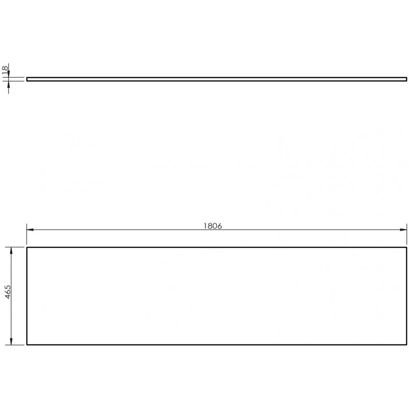 Benkeplate Bad 180 cm, Eik, Mexen Uni - 91AXX-1804-464-18-81