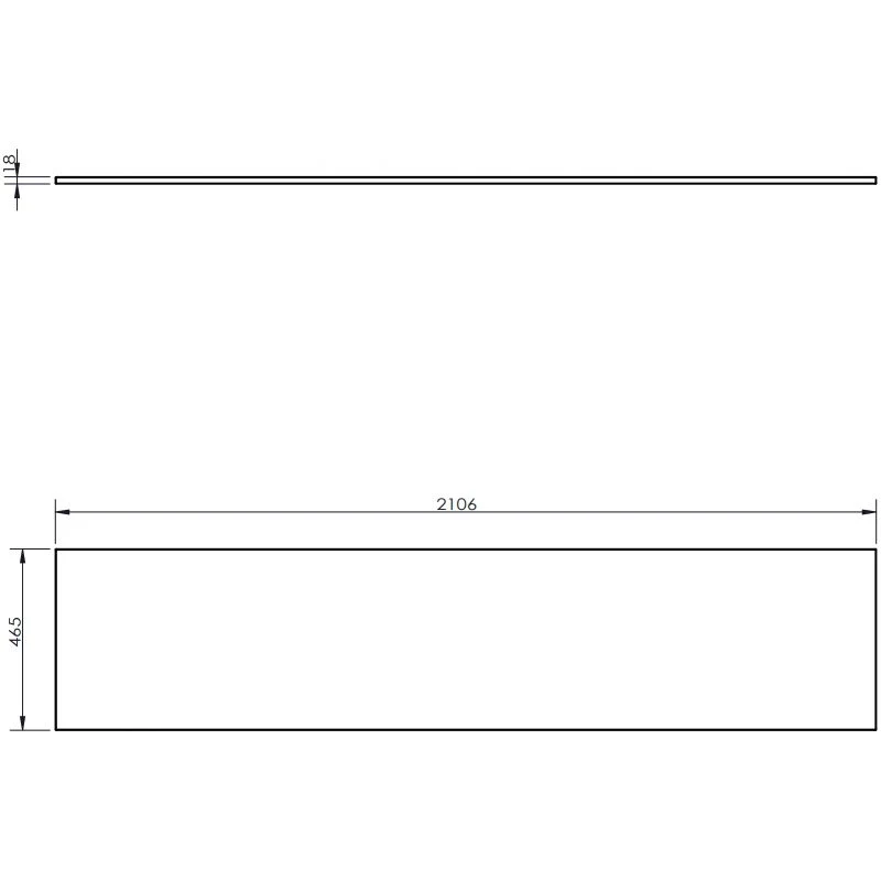 Benkeplate Bad 210 cm, Grafitt Matt, Mexen Uni - 91AXX-2104-464-18-66