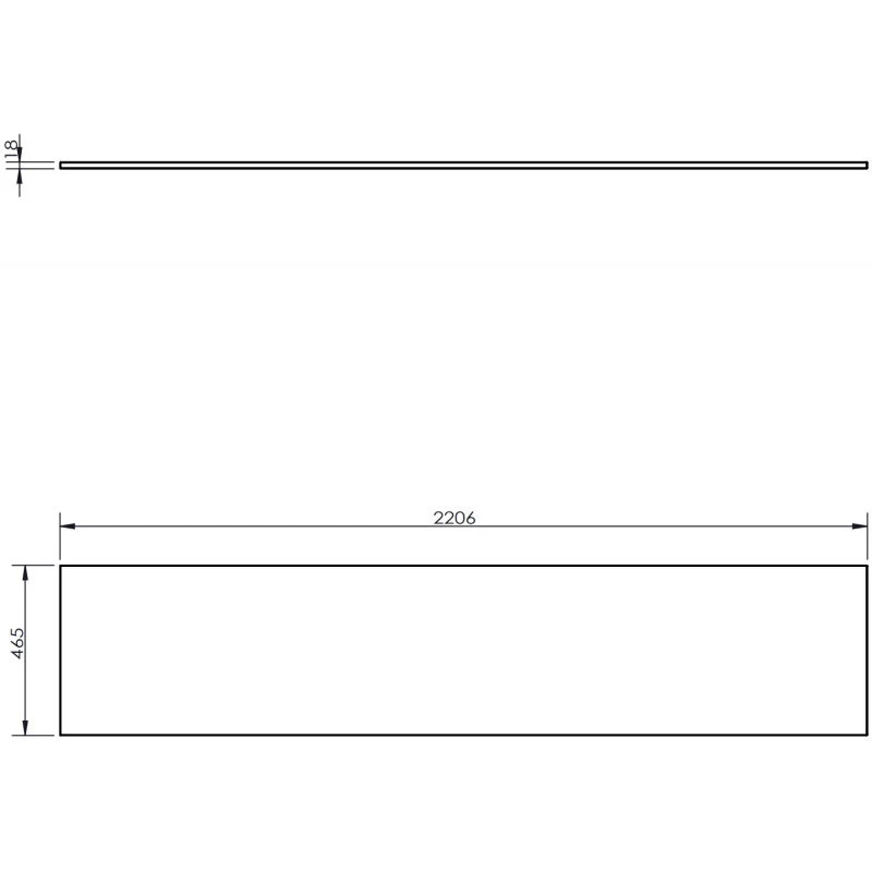 Benkeplate Bad 220 cm, Valnøtt, Mexen Uni - 91AXX-2204-464-18-86