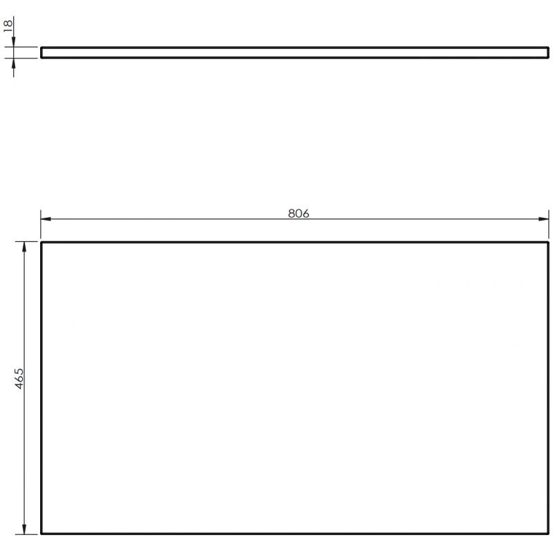 Benkeplate Bad 80 cm, Hvit Matt, Mexen Uni - 91AXX-0804-464-18-01