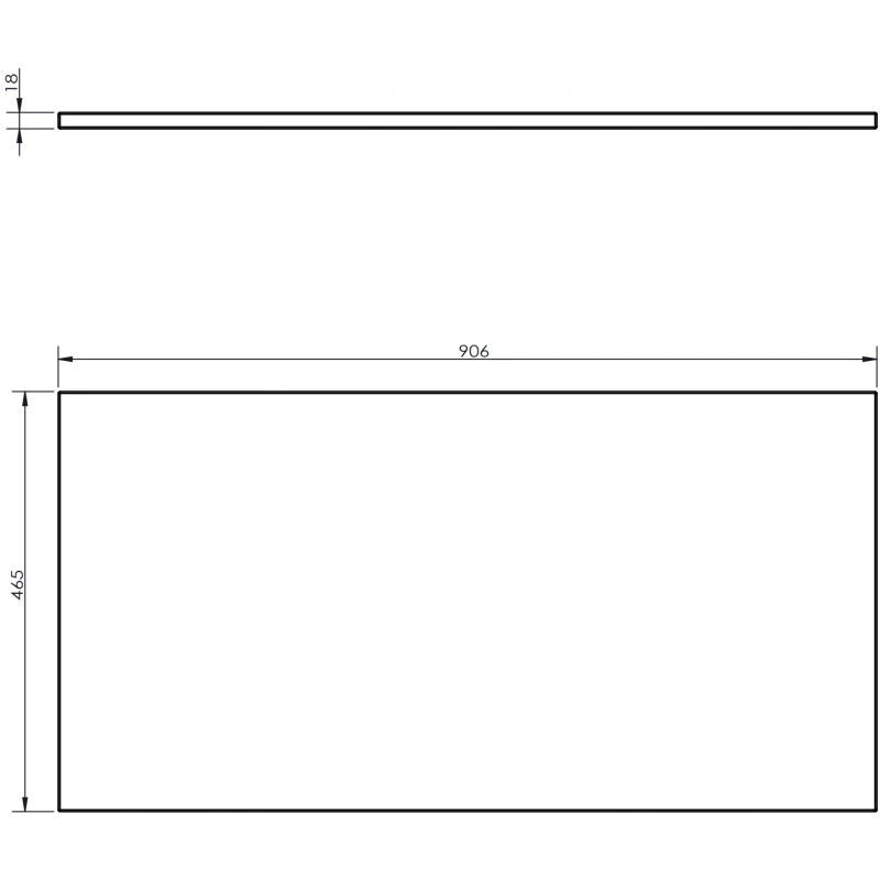 Benkeplate Bad 90 cm, Grå Matt, Mexen Uni - 91AXX-0904-464-18-62