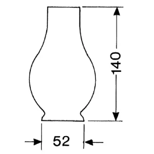 DHR, Oljelampe glass flatbrenner lg 01140, 52x140mm, 1''