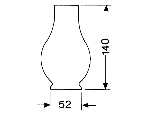 DHR, Oljelampe glass flatbrenner lg 01140, 52x140mm, 1''