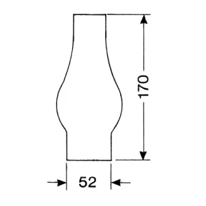 DHR, Oljelampe glass flatbrenner LG02170, 2'', 52x170mm