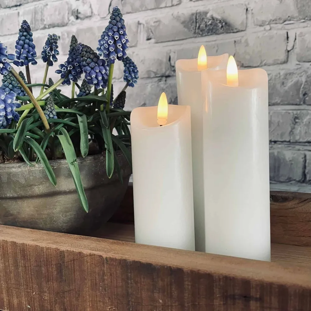 LED blokklys - 15 cm med 3D-veke