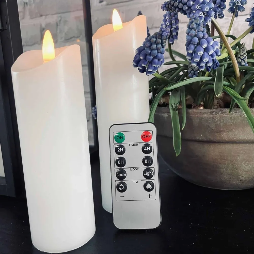 LED blokklys - 15 cm med 3D-veke