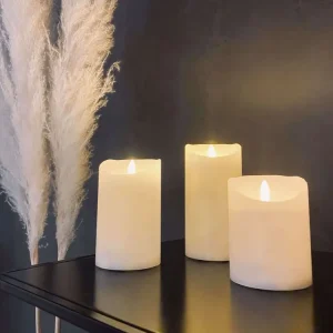 LED Bloklys – Gaveeske med 3 stk. Lys – Inkl. fjernkontroll