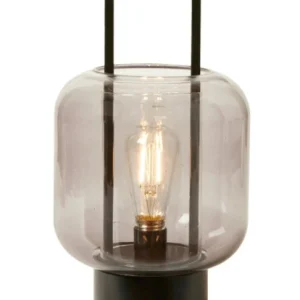 LED-lanterne med glasskuppel og metalhåndtak
