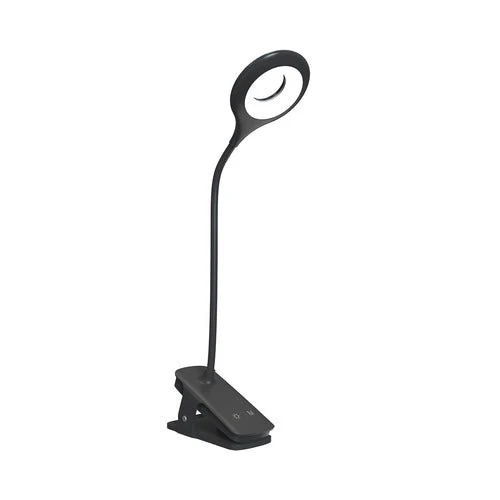 Mini LED leselampe trådløs Wozinsky, klemme + USB-C-kabel - Svart
