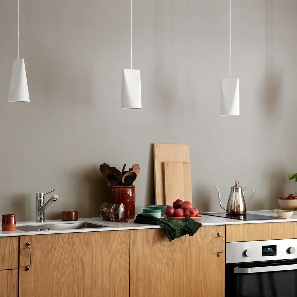 Taklampe Keramikk Narrow White