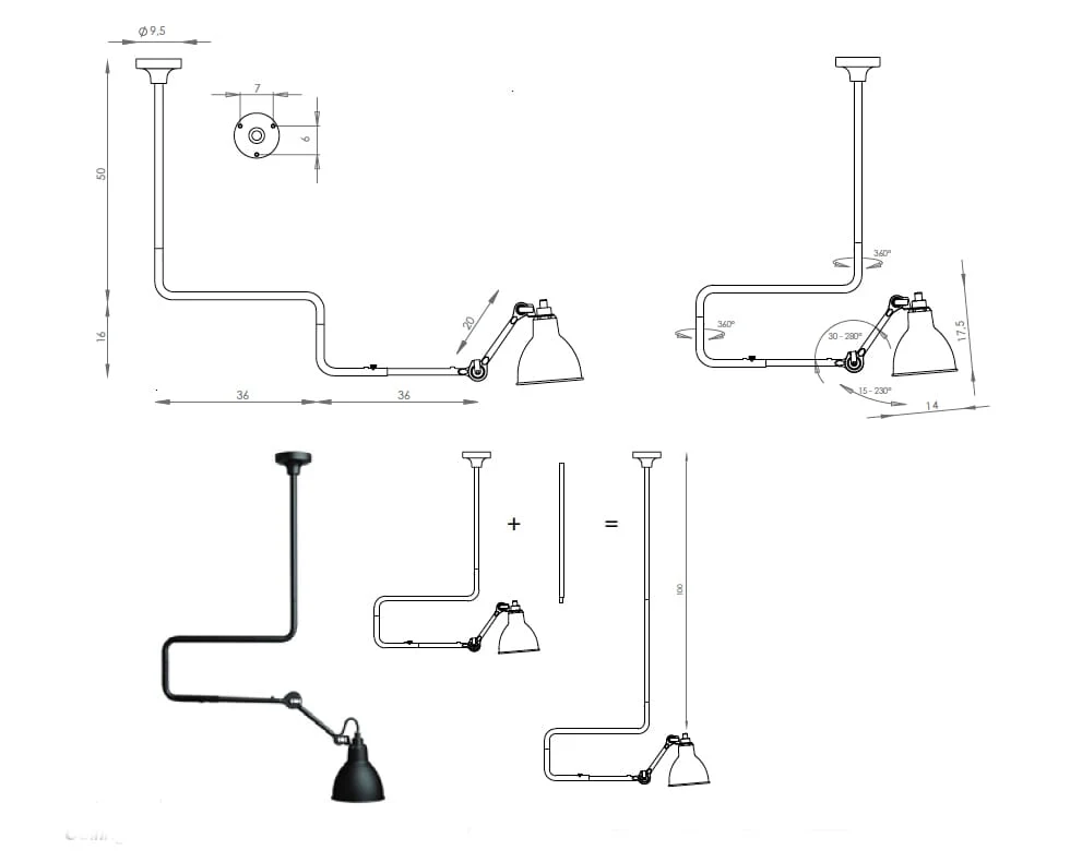 Taklampe No312
