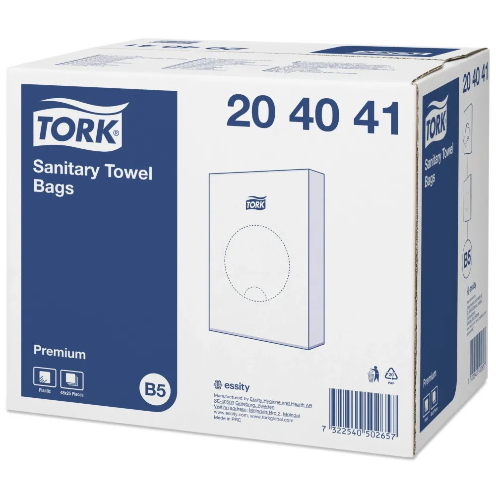 Hygienepose Tork B5 hvit plast