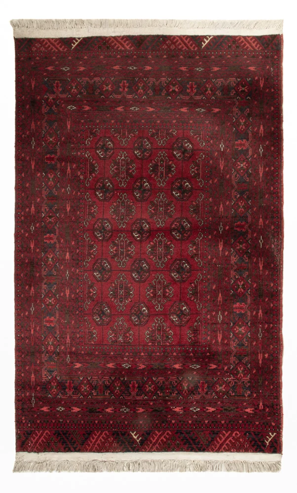 Afghansk teppe - 118 x 57 cm - mørk rød