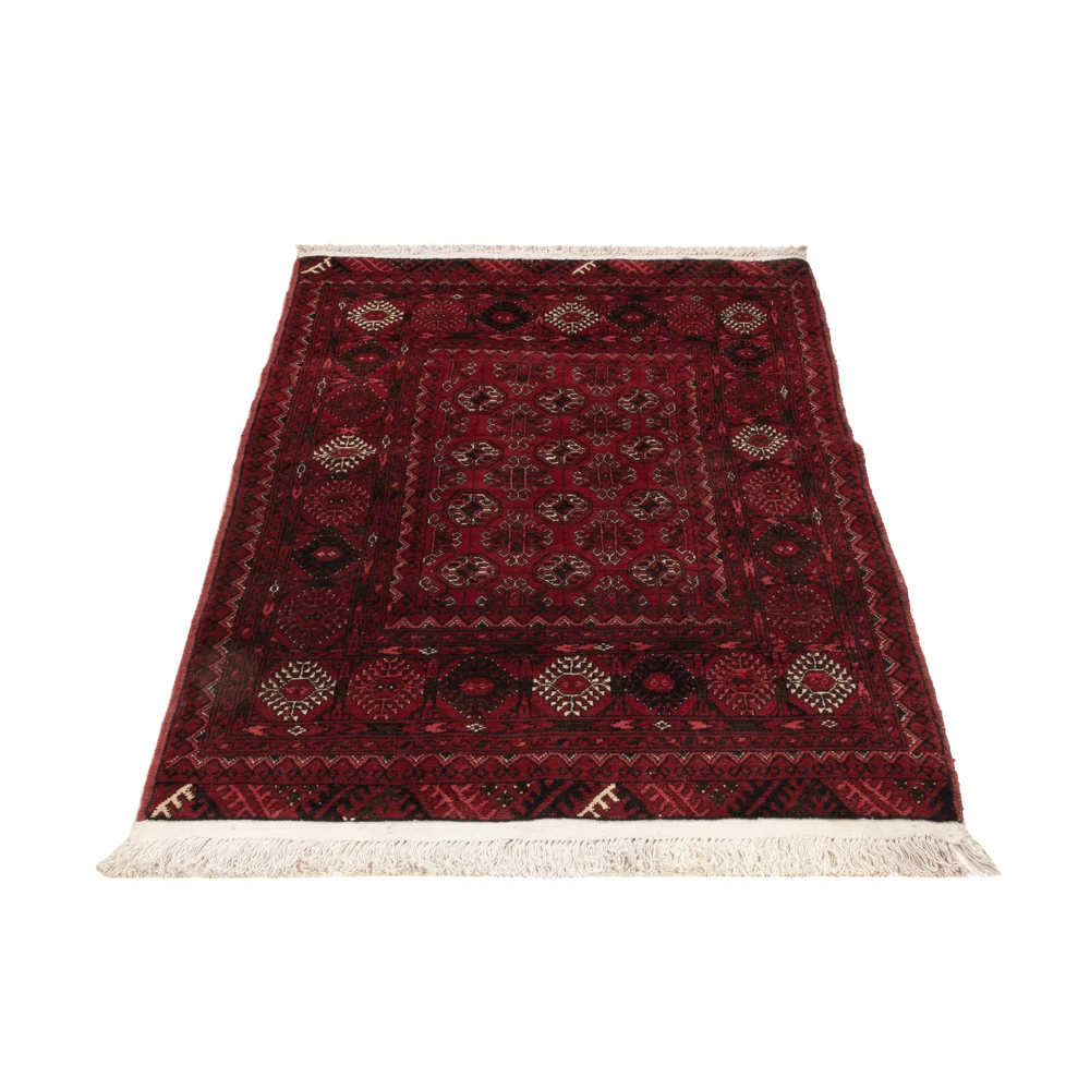 Afghansk teppe - 119 x 77 cm - mørk rød