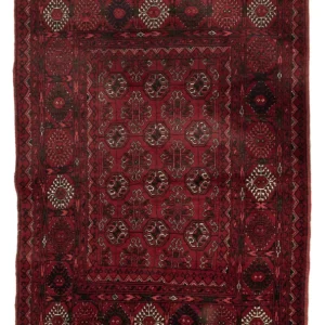 Afghansk teppe - 119 x 77 cm - mørk rød