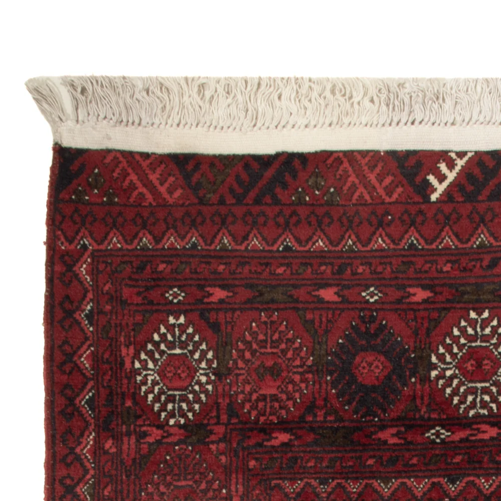 Afghansk teppe - 119 x 77 cm - mørk rød
