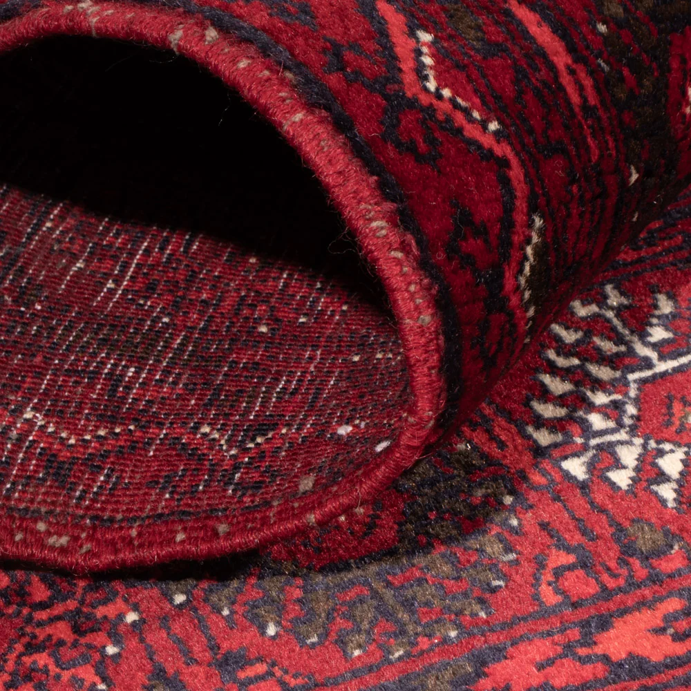 Afghansk teppe - 119 x 77 cm - mørk rød
