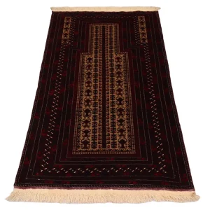 Afghansk teppe - 120 x 80 cm - mørk rød