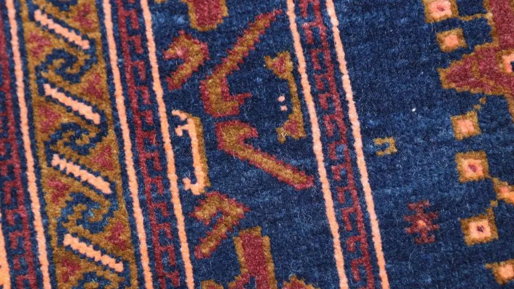 Afghansk teppe - 136 x 95 cm - blå