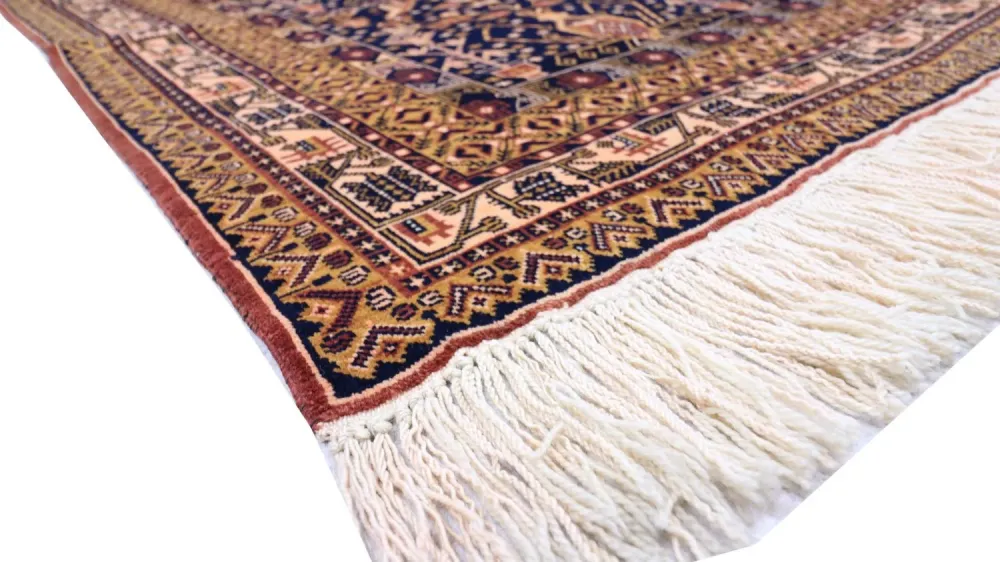 Afghansk teppe - 140 x 102 cm - svart