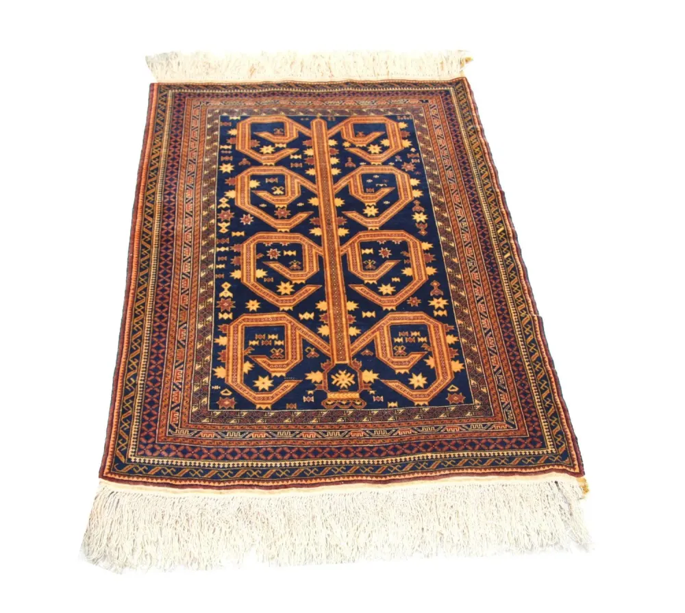 Afghansk teppe - 140 x 95 cm - blå