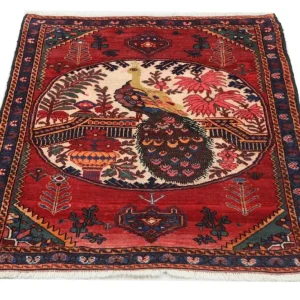 Afghansk teppe - 145 x 117 cm - mørk rød