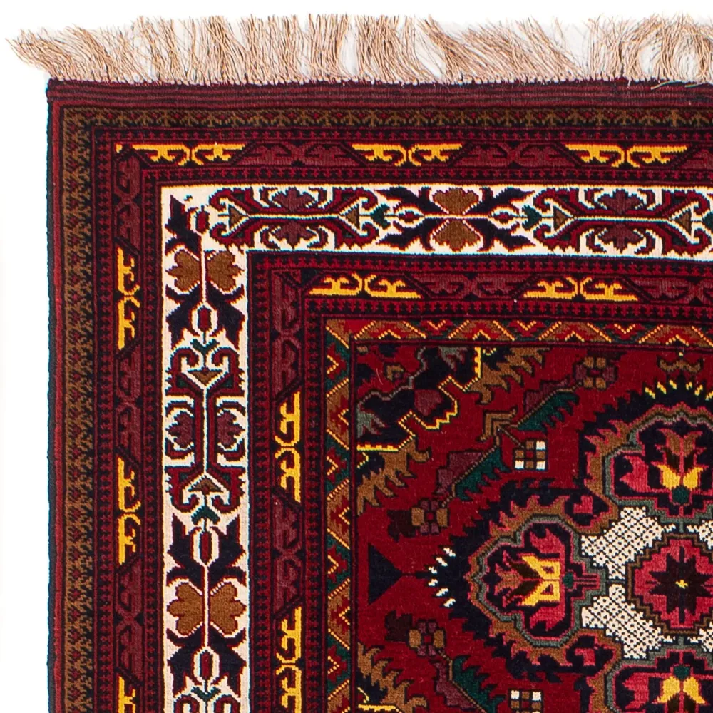 Afghansk teppe - 145 x 93 cm - mørk rød