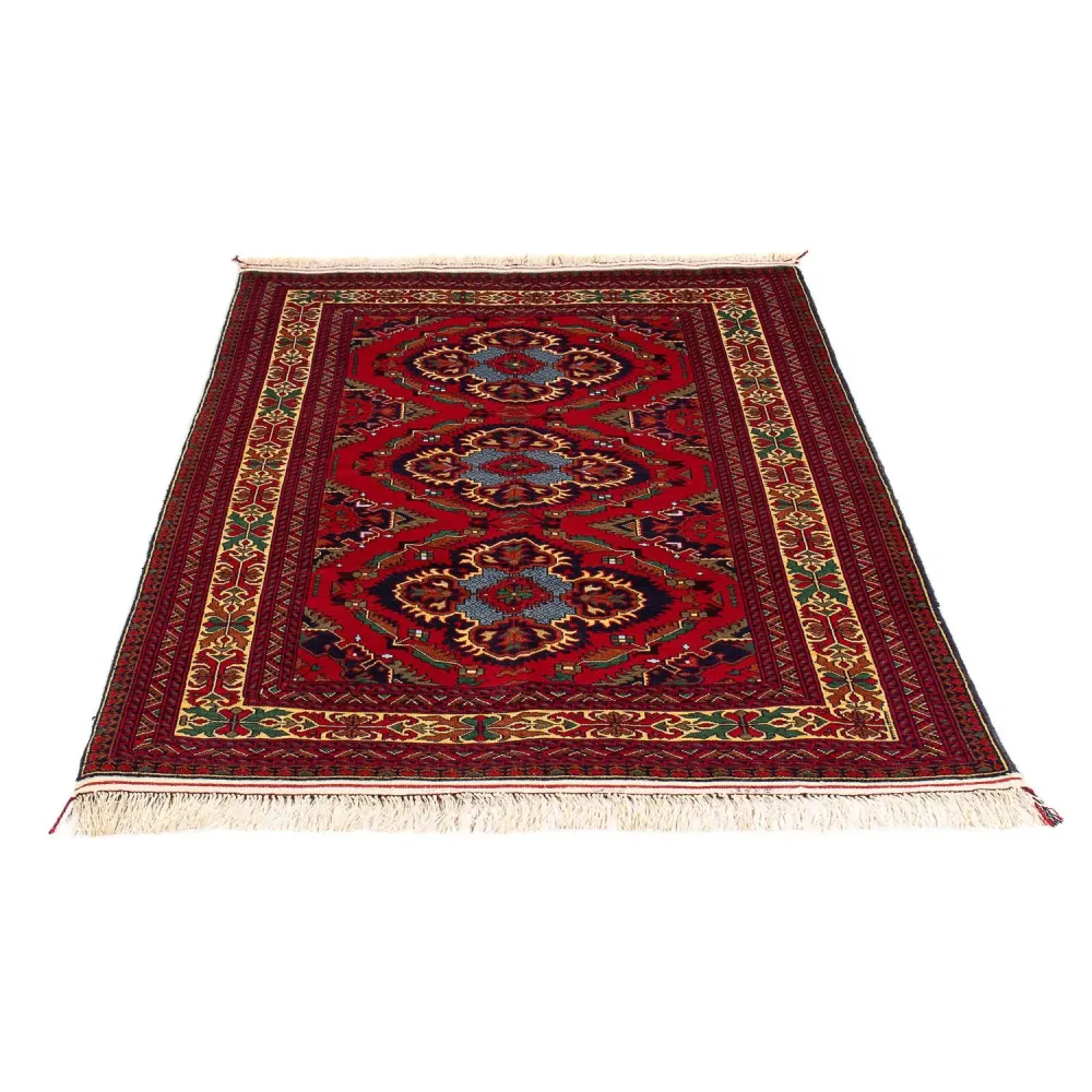 Afghansk teppe - 145 x 93 cm - mørk rød