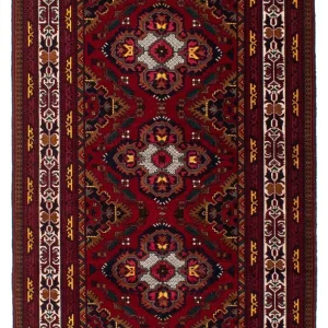 Afghansk teppe - 145 x 93 cm - mørk rød