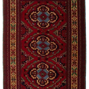 Afghansk teppe - 145 x 93 cm - mørk rød