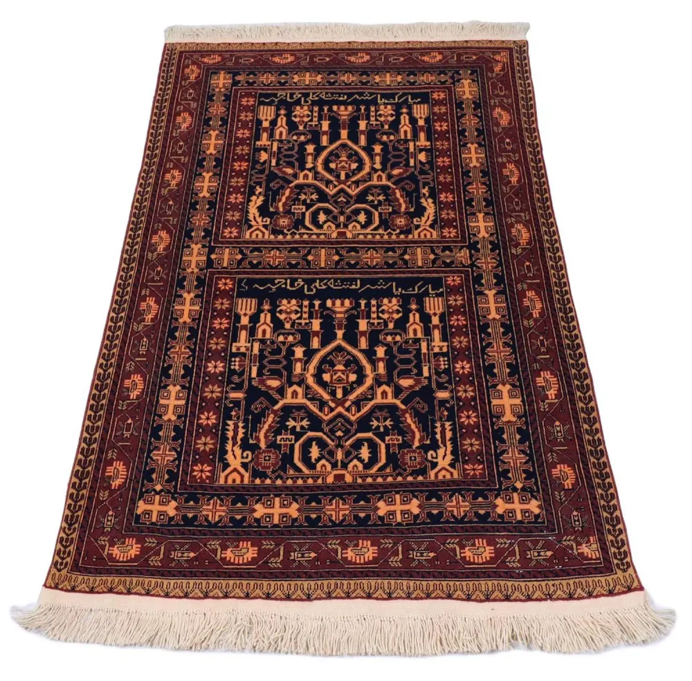 Afghansk teppe - 150 x 100 cm - svart