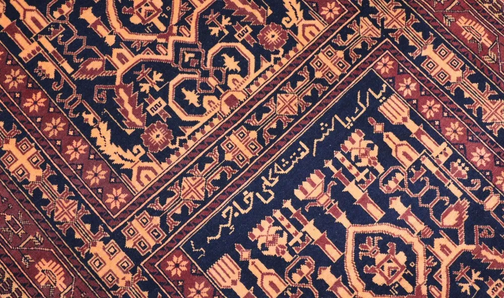 Afghansk teppe - 150 x 100 cm - svart