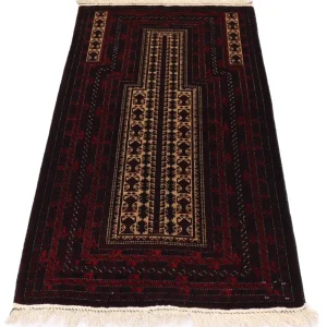 Afghansk teppe - 150 x 95 cm - mørk rød
