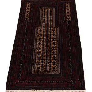 Afghansk teppe - 150 x 95 cm - mørk rød