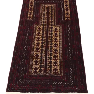 Afghansk teppe - 150 x 95 cm - mørk rød