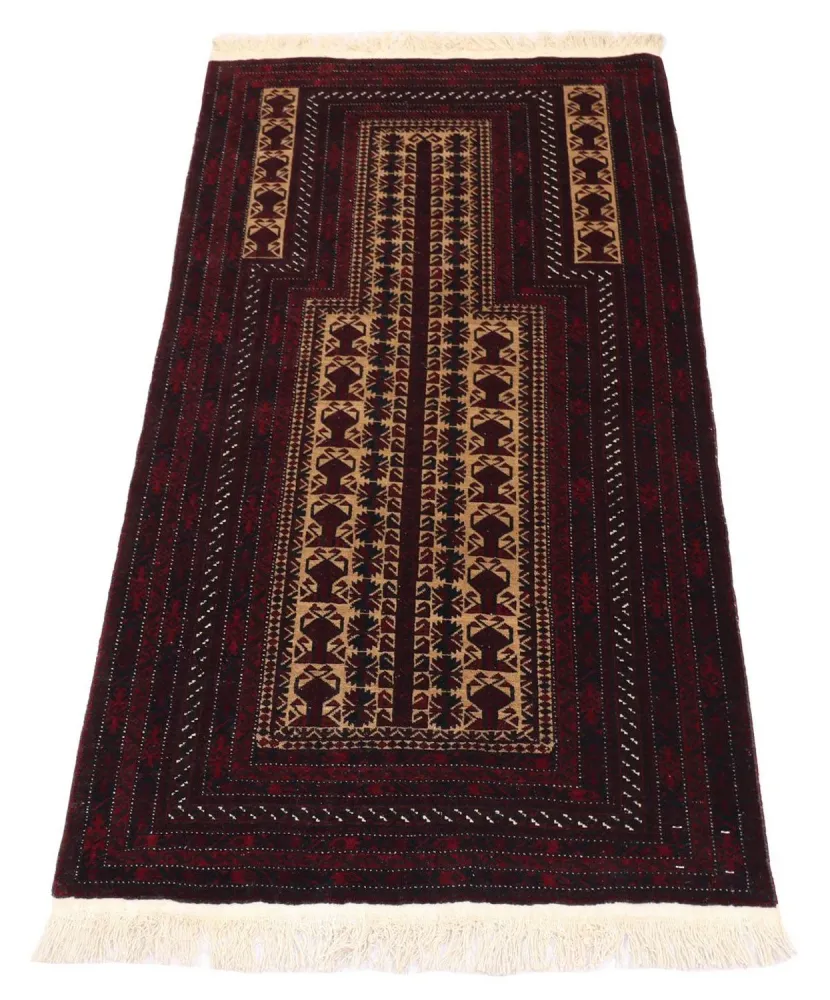 Afghansk teppe - 150 x 95 cm - mørk rød