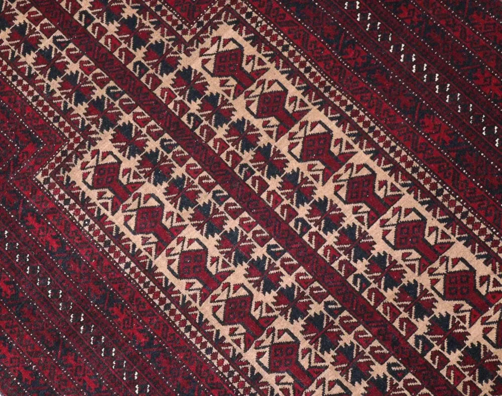 Afghansk teppe - 150 x 95 cm - mørk rød