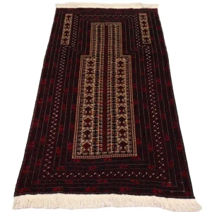 Afghansk teppe - 150 x 95 cm - mørk rød