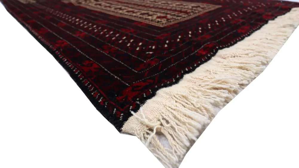 Afghansk teppe - 150 x 95 cm - mørk rød