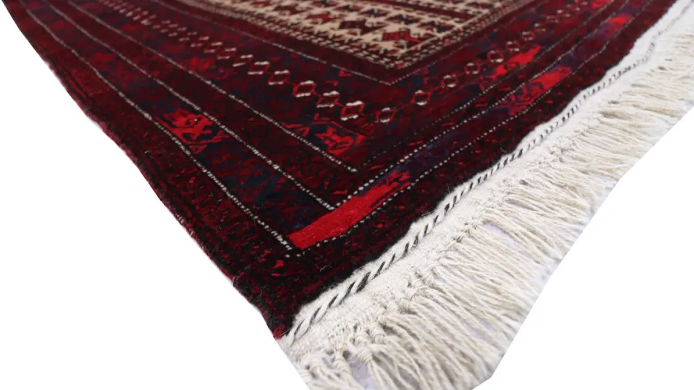 Afghansk teppe - 150 x 95 cm - mørk rød