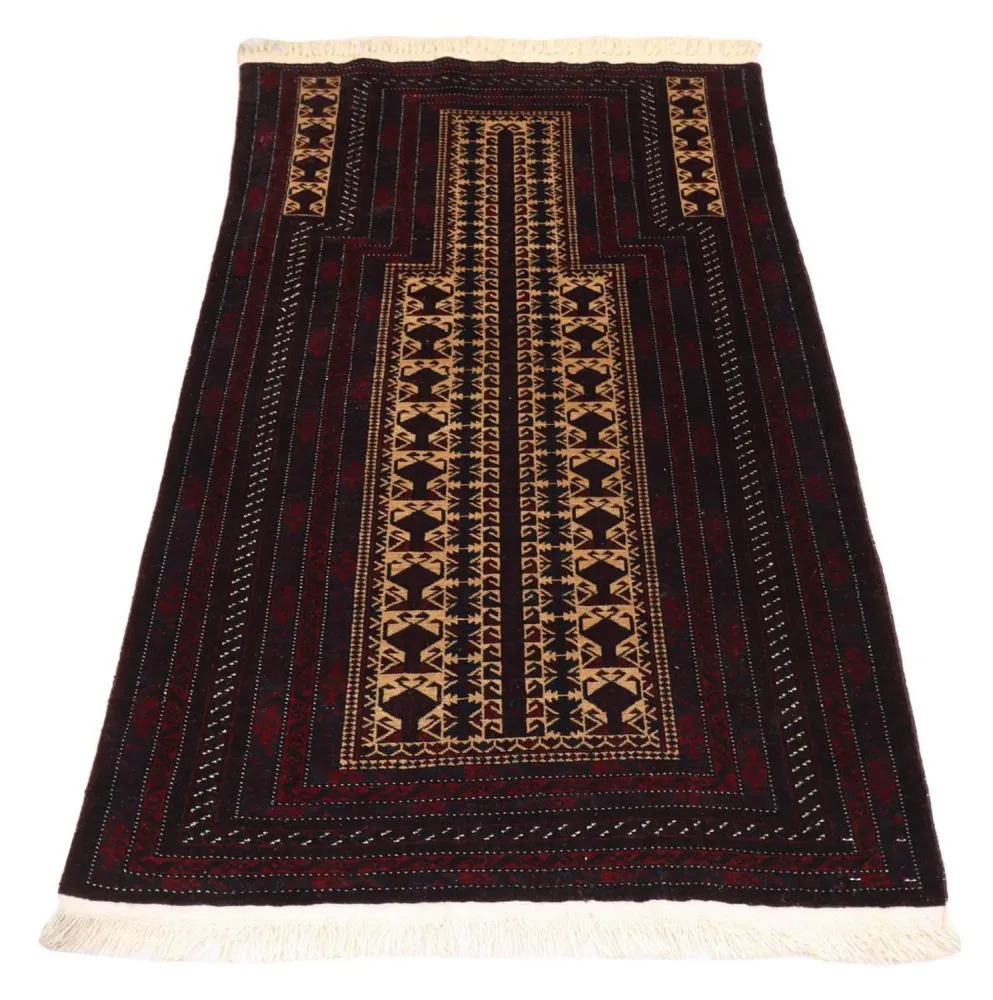 Afghansk teppe - 150 x 95 cm - mørk rød