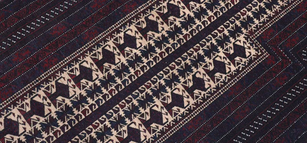 Afghansk teppe - 150 x 95 cm - mørk rød