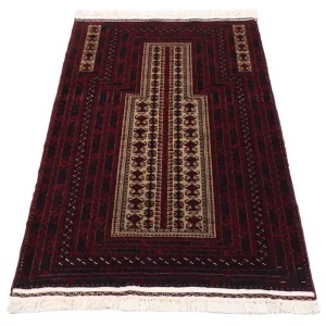 Afghansk teppe - 150 x 95 cm - mørk rød