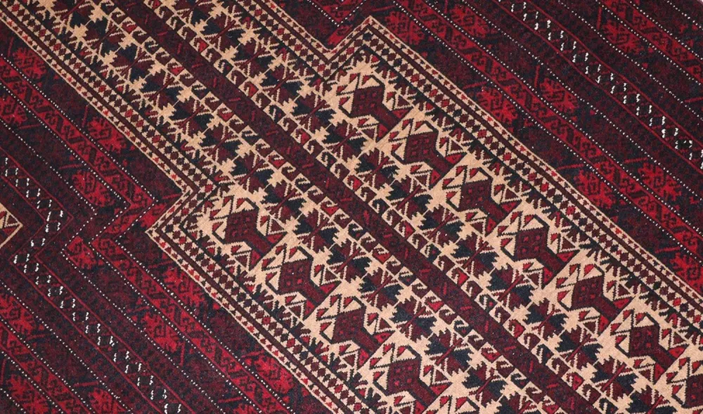 Afghansk teppe - 150 x 95 cm - mørk rød