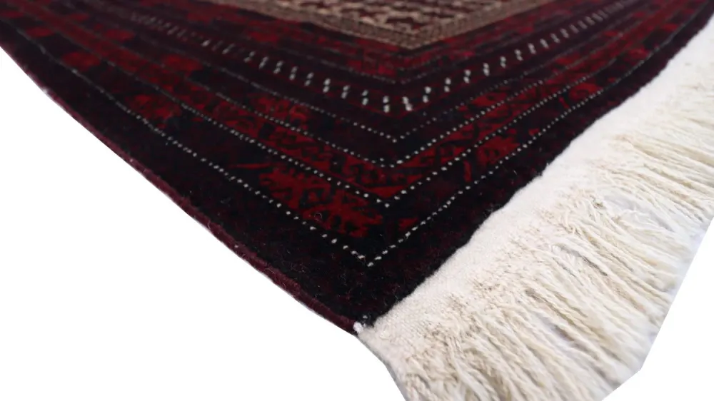 Afghansk teppe - 150 x 95 cm - mørk rød