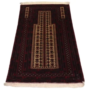 Afghansk teppe - 150 x 95 cm - mørk rød