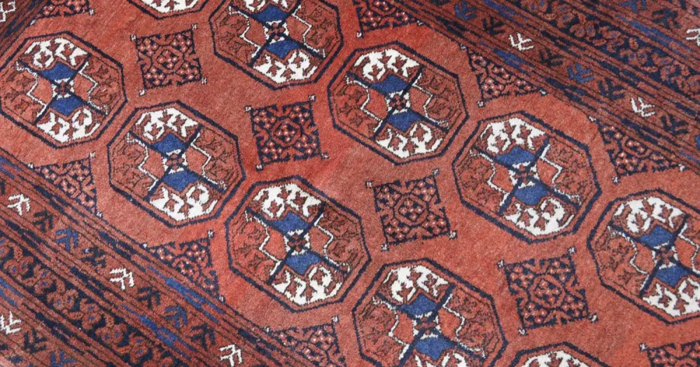 Afghansk teppe - 155 x 103 cm - mørk rød