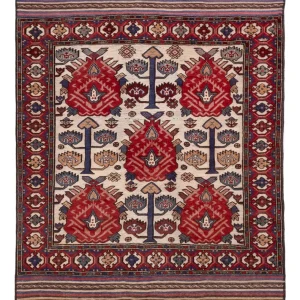 Afghansk teppe - 165 x 125 cm - flerfarget