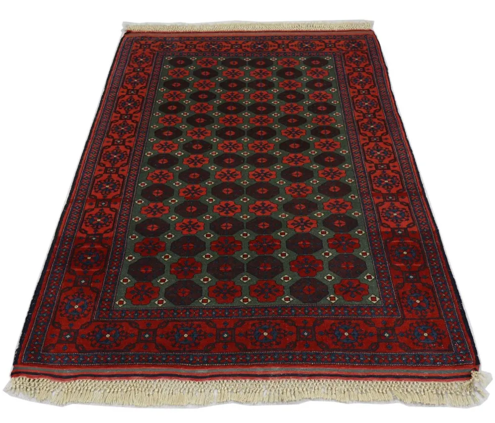 Afghansk teppe - 170 x 130 cm - mørk rød